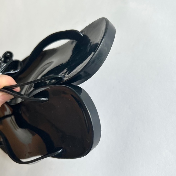 Kate Spade Black Synthetic Bow Glitter Flip Flops size 10 - Picture 12 of 15